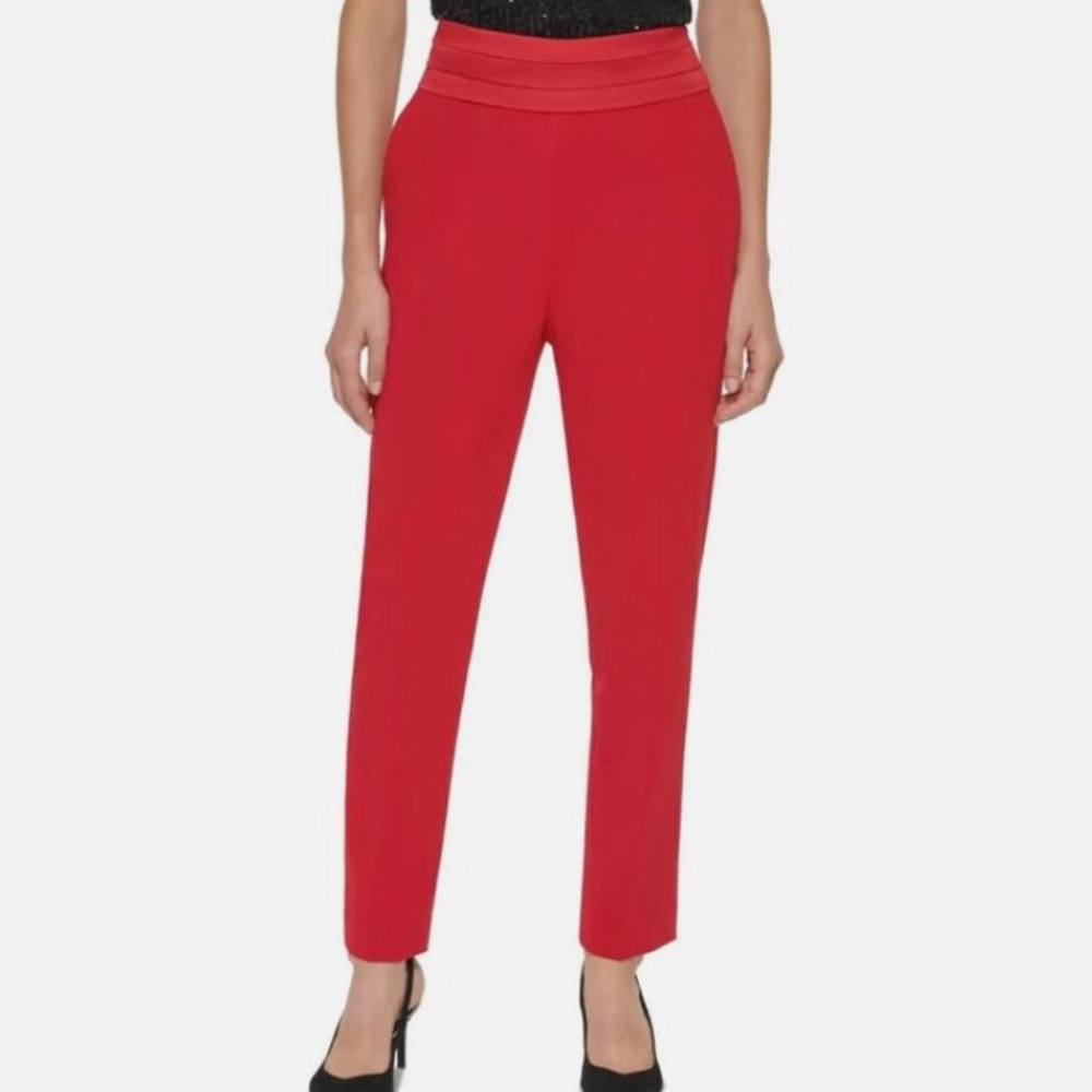 Calvin Klein Red Cropped Ankle Pants